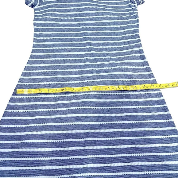 Sail to Sable Blue White Striped T-Shirt Dress Back Gold Tone Zipper Size XS - Picture 3 of 8